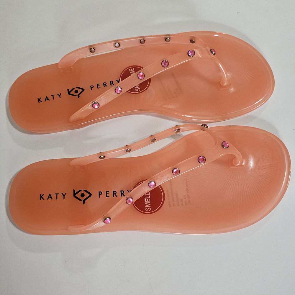 Katy Perry Geli Gem Jeweled Jelly Flip Flops